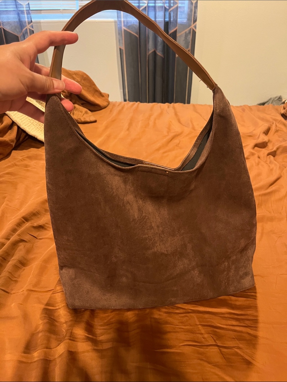 Women’s Brown Suede Shoulder Bag - Classic Everyday Hobo